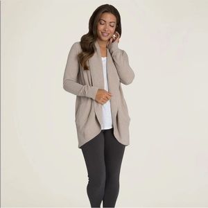 Barefoot Dreams long Open front Cardigan with pockets in Cocoa Pearl size Medium